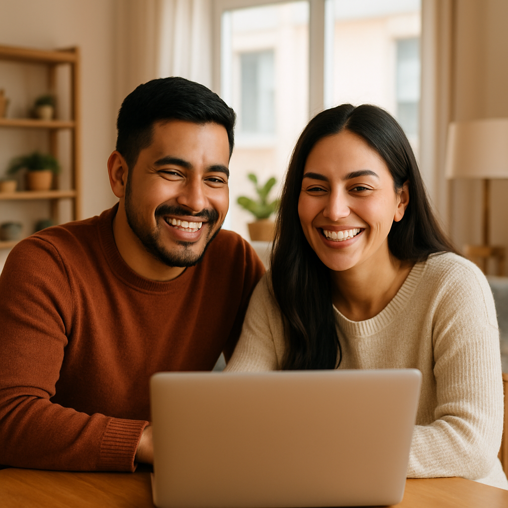 Pareja revisando su inversión con tranquilidad gracias a Level